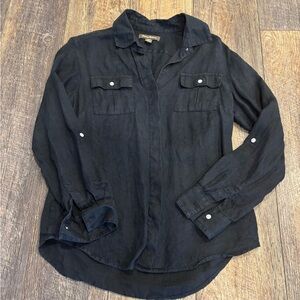 EUC Tommy Bahama 100% Linen Black Long Sleeve Shirt